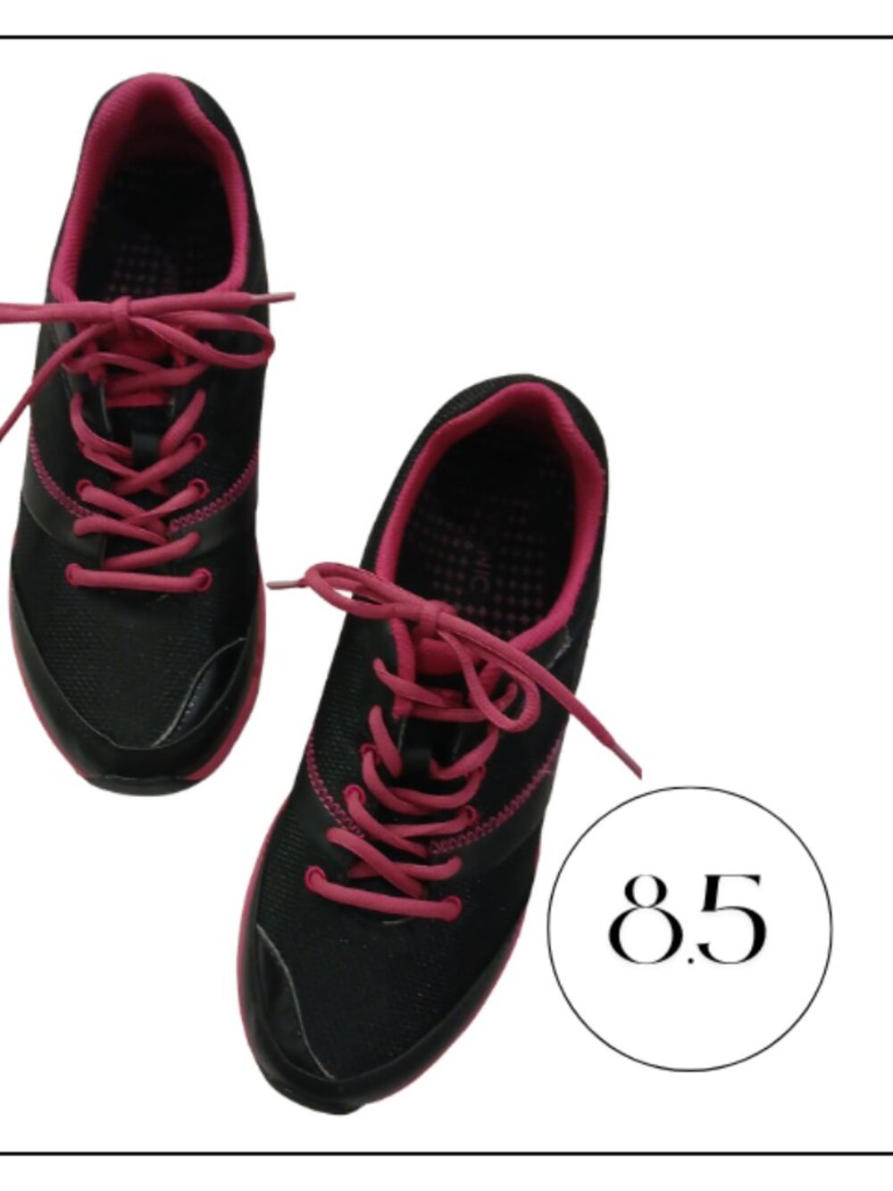 Vionic Black‎ and Pink Women's Athletic Sneakers Size 8.5